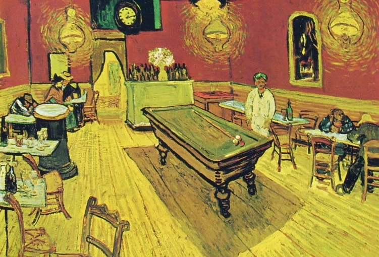 Vincent van Gogh: Interno di Caffè di notte, New Haven Yale University Art Gallery.